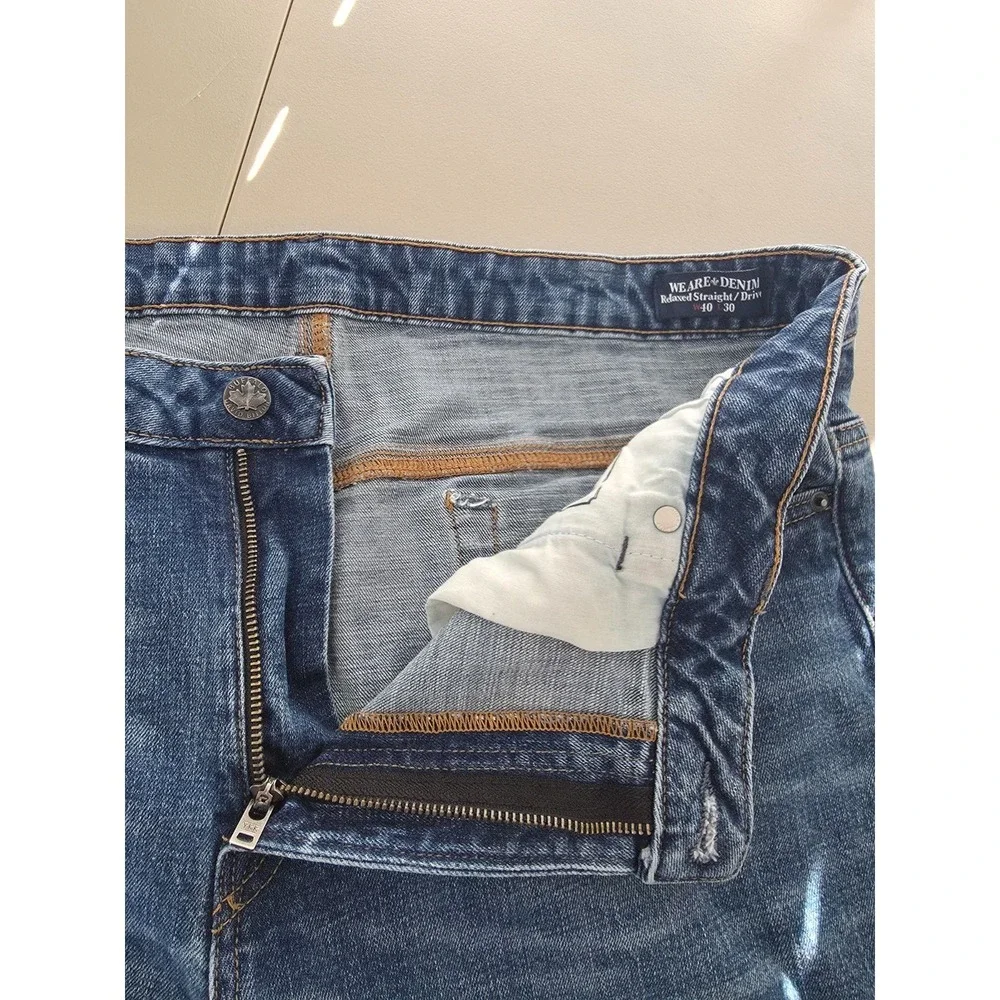 Buffalo David Bitton Jeans Mens 40 X 30 Blue Driven Relaxed Straight Whiskers